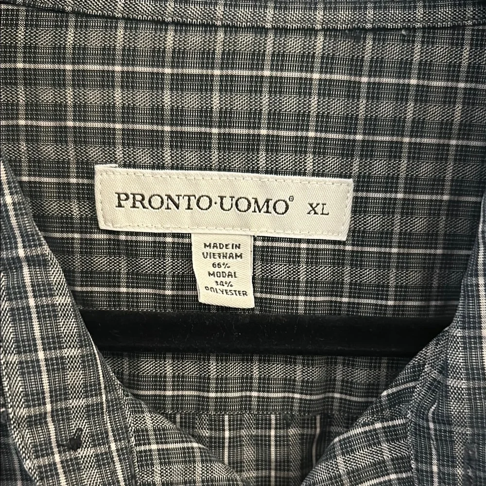 Men's Gray Checkered Shirt - Picture 2 of 6